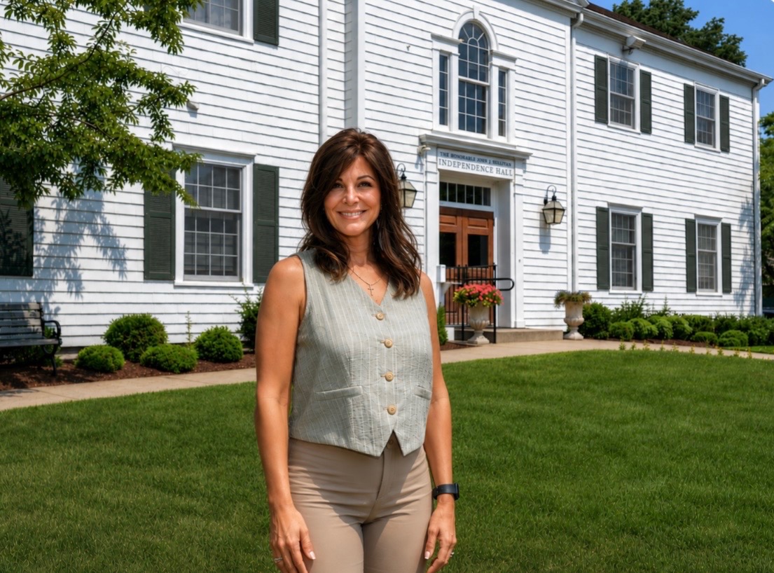 Lisa Miro outside Independence Hall in Fairfield